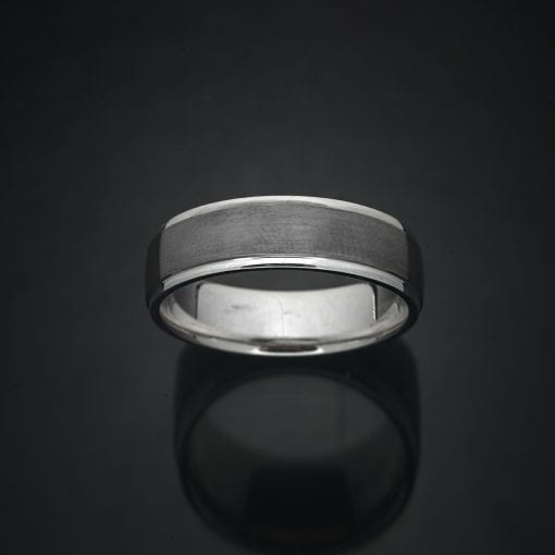Custom Black Rhodium Finish 14K Gold Wedding Ring